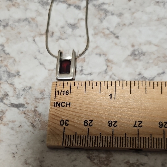 Artisan Sterling Silver Necklace with Garnet - Picture 6 of 10